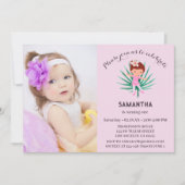 かわいい2人目の誕生日ガール 招待状 (正面)