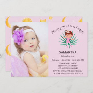 かわいい2人目の誕生日ガール 招待状