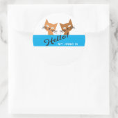 かわいい2匹のイベントのハローネームタグ ラウンドシール (バッグ)