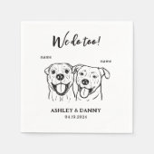 かわいい2匹の犬ペット私たちはカクテル結婚の スタンダードカクテルナプキン (正面)