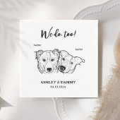 かわいい2匹の犬ペット私たちはカクテル結婚の スタンダードカクテルナプキン