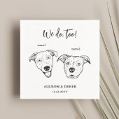 かわいい2匹の犬ペット私たちも結婚する スタンダードカクテルナプキン