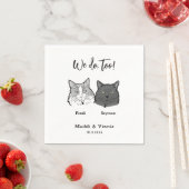 かわいい2匹の猫顔ペット結婚も スタンダードカクテルナプキン (インサイチュ)