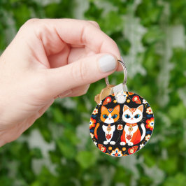 かわいい2匹の猫 キーホルダー