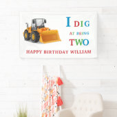 かわいい2回目のバースデーディガーをテーマにした 横断幕 (インサイチュ)