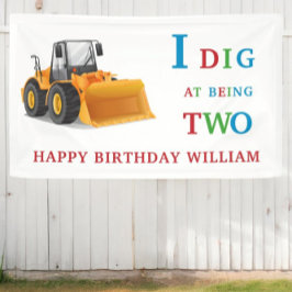 かわいい2回目のバースデーディガーをテーマにした 横断幕