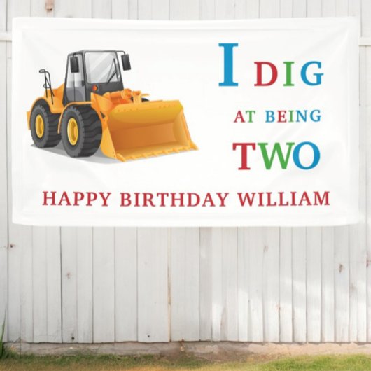 かわいい2回目のバースデーディガーをテーマにした 横断幕