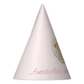 かわいい2回目の誕生日テディベアピンクのパーティー帽子 パーティーハット (左)