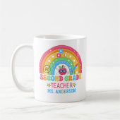 かわいい2年生先生パーソナライズされた カラフル コーヒーマグカップ (左)