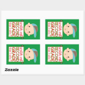 かわいい2年生来だおもしろい 長方形シール (シート)