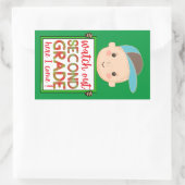 かわいい2年生来だおもしろい 長方形シール (バッグ)