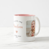 かわいい2枚おばあちゃんモダンキープサピンク ツートーンマグカップ (正面右)