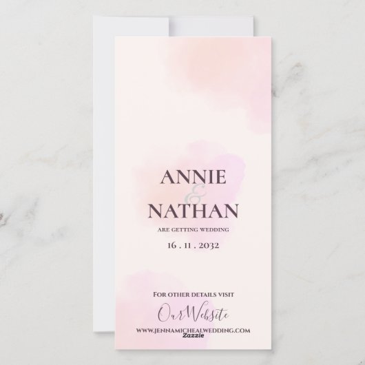 かわいい2枚の写真ウェディングは日付を保存招待状 シーズンカード (裏面)