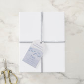 かわいい2歳の誕生日の青い海魚図解入りの、写真付きの ギフトタグ (より糸付き)