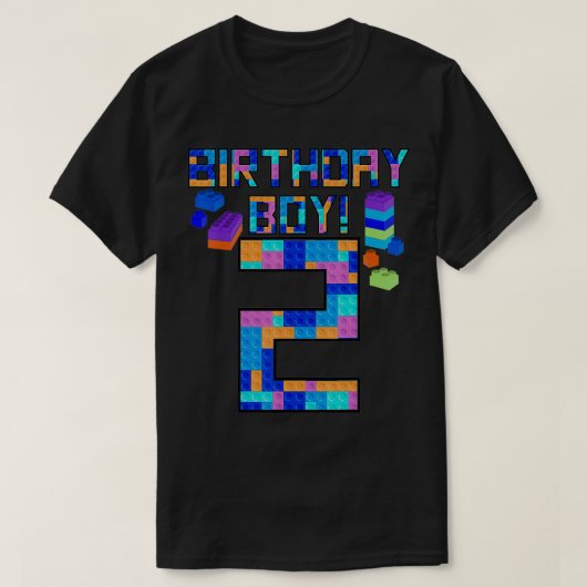 かわいい2歳の誕生日ギフト2歳ブロック建物 Tシャツ (デザイン正面)