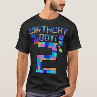 かわいい2歳の誕生日ギフト2歳ブロック建物 Tシャツ