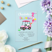 かわいい2歳の誕生日 水玉 ピンク 女の子 ゴルフ アクリル招待状 (インサイチュ (ウェディング))