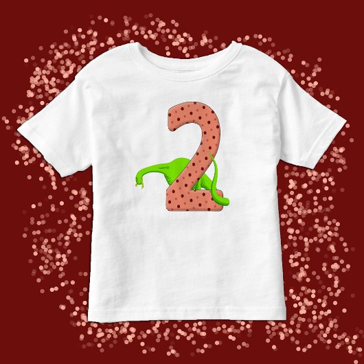 かわいい2歳の長い首の緑の恐竜の誕生日 トドラーTシャツ