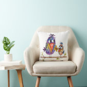 かわいい2羽の遊び心のある鳥 クッション (椅子)