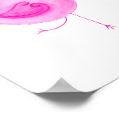 かわいい2羽の鳥ピンクキスをするの名前のポスタープリント ポスター (角)