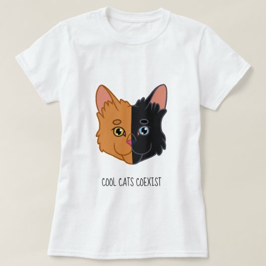かわいい2色のオレンジおよび黒いキメラ猫 Tシャツ (デザイン正面)