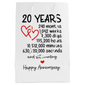 かわいい20周年記念パーティー ミディアムペーパーバッグ (裏面)