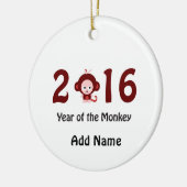 かわいい2016年サル セラミックオーナメント (左)