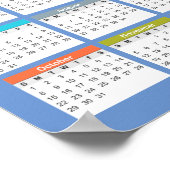 かわいい2023カラフル年カレンダー |ポスター ポスター (角)