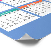 かわいい2024カラフル年カレンダー |ポスター ポスター (角)