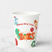 かわいい2025マンガースネーク中国の〔占星術の〕十二宮図新年 紙コップ (正面)