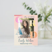 かわいい2025写真卒業パーティミニ招待状 エンクロージャーカード (スタンド正面)