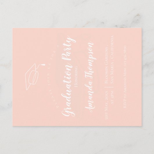 かわいい2025写真大学院発表招待状 ポストカード (裏面)