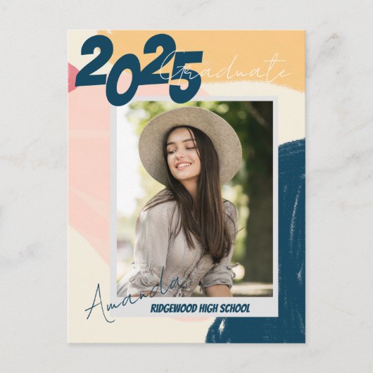 かわいい2025写真大学院発表招待状 ポストカード (正面)