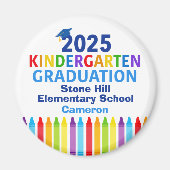 かわいい2025年幼稚園卒業カスタム学校 マグネット (正面)
