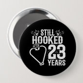 かわいい23周年記念結婚したカップル23年 缶バッジ (正面&裏面)