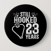 かわいい23周年記念結婚したカップル23年 缶バッジ (正面)