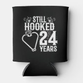 かわいい24周年記念結婚したカップル24年 缶クーラー (正面)