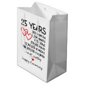 かわいい25周年記念パーティー ミディアムペーパーバッグ (裏面アングル)