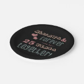 かわいい25結婚周年 ペーパープレート (アングル)