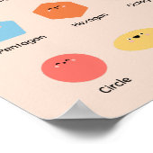 かわいい2Dシェイプ学校教育学ズ ポスター (角)