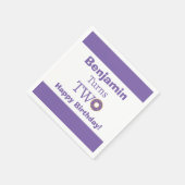 かわいい2ndドーナツパープルホワイトハッピーバースデー スタンダードカクテルナプキン (角)