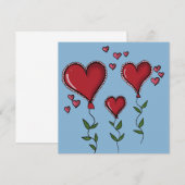 かわいい3つのハート招待状カード 招待状 (正面/裏面)