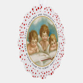 かわいい3つのヴィンテージ天使クリスマスの休日の写真 オーナメントカード (右)