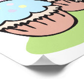 かわいい3つの小さなカップケーキ ポスター (角)