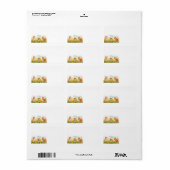 かわいい3つの柴犬とタンポポ住所 シール (フルシート)