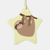 かわいい3つま先で触られた怠惰 セラミックオーナメント (右)