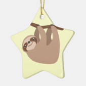 かわいい3つま先で触られた怠惰 セラミックオーナメント (左)