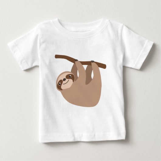 かわいい3つま先で触られた怠惰 ベビーTシャツ (正面)