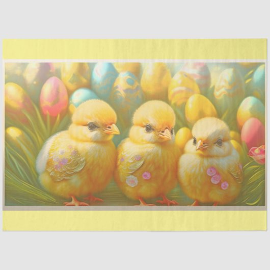 かわいい3イースターチキンコレクション 薄葉紙 (正面)