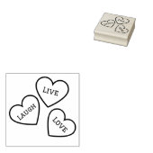 かわいい3ハートライブ笑い愛ウッドアートスタンプ ラバースタンプ (押印)